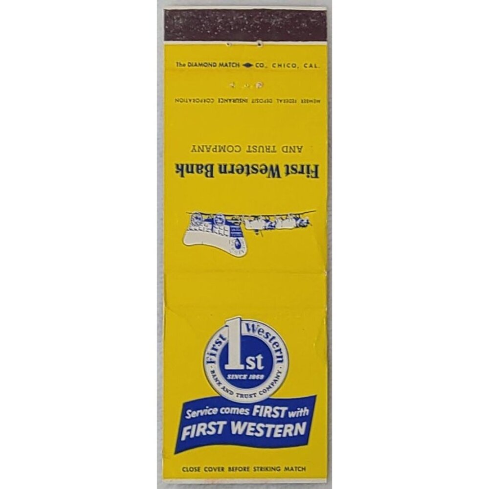 Front Strike Matchbook Cover First Western Bank Trust Company